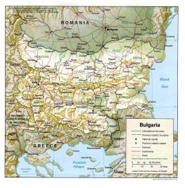 Рельефная карта Болгарии