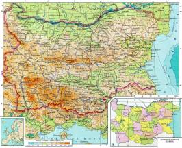 Мелкомасштабная карта Болгарии на русском языке
